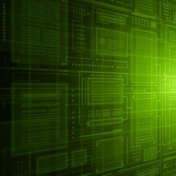 Green Circuit Board Pattern With Abstract Design Stock Illustration