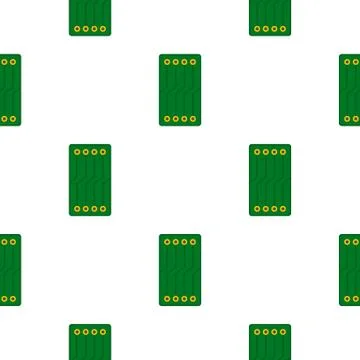 Green circuit board pattern flat Illustrazione stock
