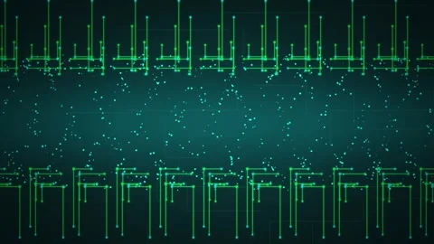 Green circuit board terminal nodes seamless loop motion background Stock Footage 344926533