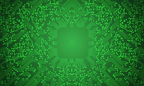 Green circuit line technology pattern on white background vector Stock Illustration