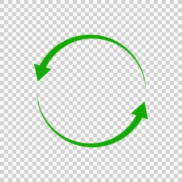 Green circular arrow refresh icon for web interface and digital. Stock Illustration