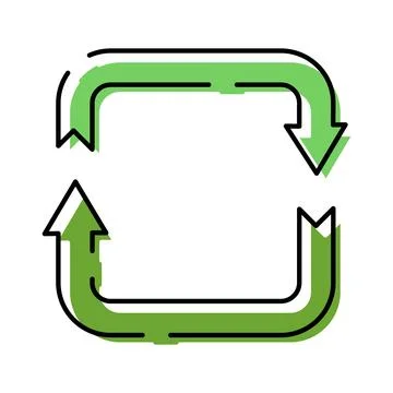 Green circular arrows creating a refresh reload symbol Stock Illustration