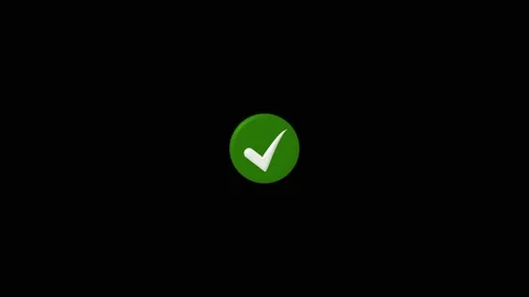 Green circular button with animated white checkmark symbol, Confirmation ic.. Stock Footage 332664200