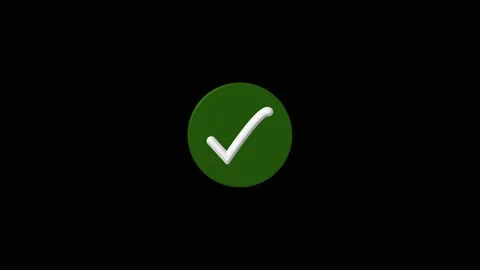 Green circular button with bright green checkmark, Animated confirmation ic.. Stock Footage 332664191