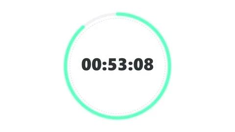 Green Circular Countdown 1 Minute (60 Seconds) Timer Animation Stock Footage 343957545