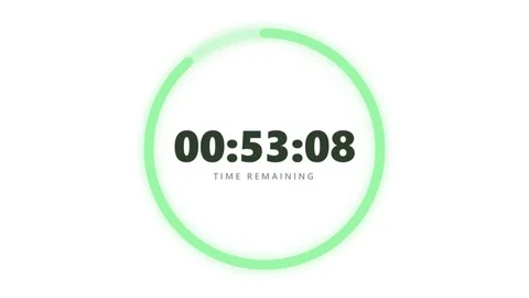Green Circular Countdown 1 Minute (60 Seconds) Timer Animation Stock Footage 343957625