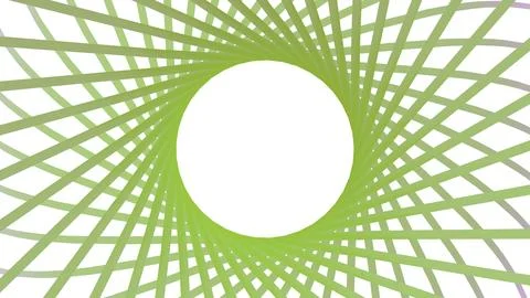 Green circular decoration from ribbons. Rendering. Stock-Illustration