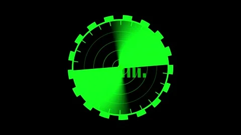 Green Circular Gauge with Radial Gradient and Bar Graph on Black Background.. Stock Footage 321586757