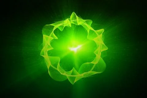 Green circular glow wave. scifi or game background. Stock Illustration