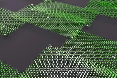 Green circular grates on dark grey background Ilustración de archivo