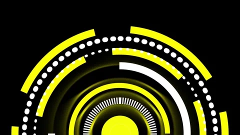 Green Circular HUD Interface Element With Glowing Effect on animated Black .. Stock Footage 337363312