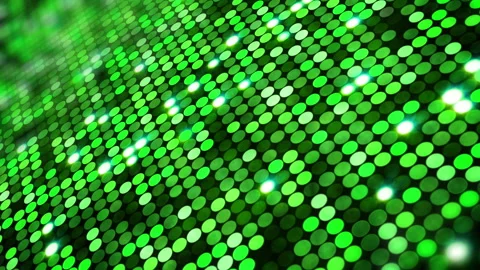 Green circular LED light grid with dynamic brightness. Abstract looped animation Stock Footage 319022545
