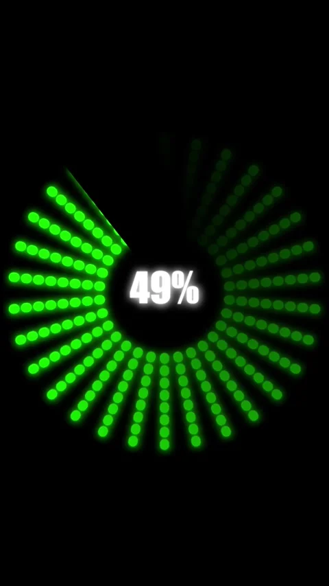 Green circular loading indicator with 25 percent progress. Animated lines w.. Vídeos de archivo 344861266