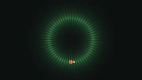 Green circular pattern with glowing orange dot in center Video stock 338232096