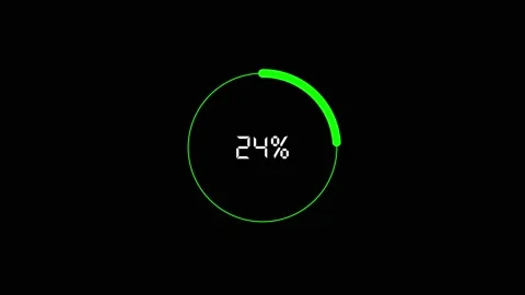 Green circular progress bar with percentage indicator. Circular progress ba.. Stock Footage 337816114