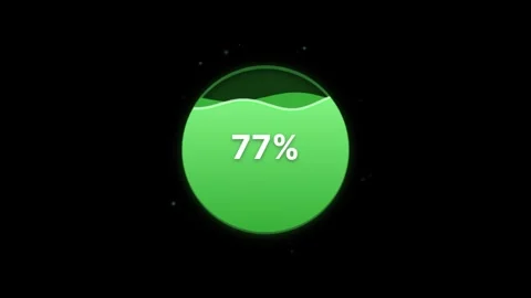 Green Circular Progress Loading Indicator with Liquid Waves Stock-Footage 343352088