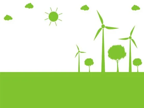 Green cities help the world with eco-friendly concept ideas.vector illustrati Stock Illustration