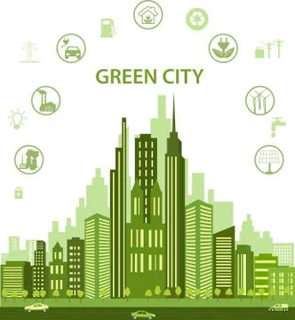 Green city concept Stock Illustration