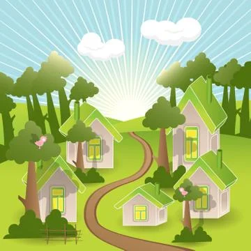 Green city Stock Illustration