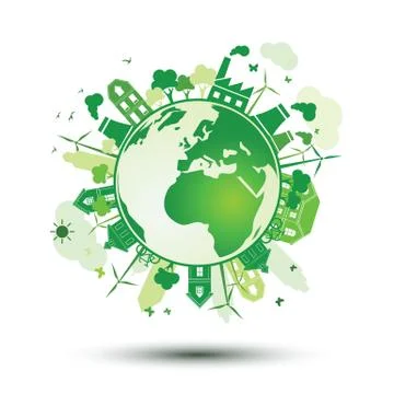 Green city Stock Illustration