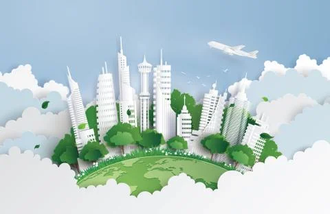 Green city Stock Illustration