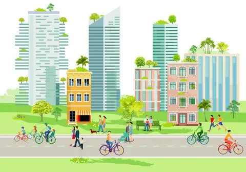 Green City Stock Illustration
