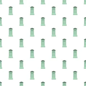 Green city postbox repeated pattern delivering communication Stock Illustration