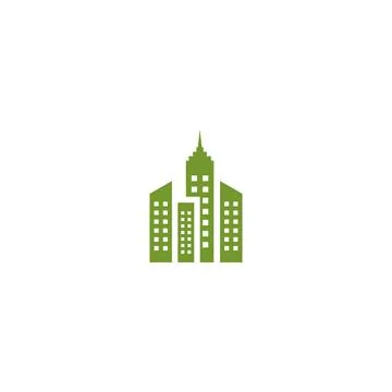 Green city. Vector logo icon template Stock Illustration