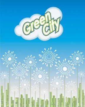 Green City, Way to the Future, Vector illustration Stock Illustration