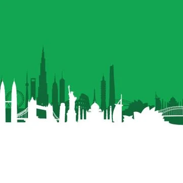 Green cityscape background Stock Illustration