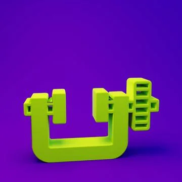 Green Clamp and screw tool icon isolated on purple-blue background. Locksmi.. Stock Illustration
