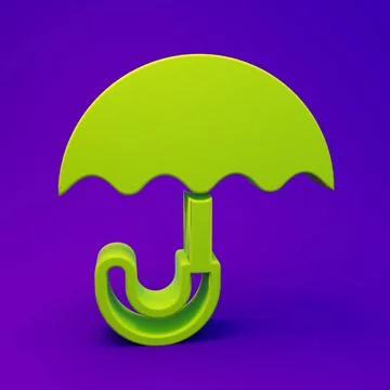Green Classic elegant opened umbrella icon isolated on purple-blue backgrou.. Stockillustratie