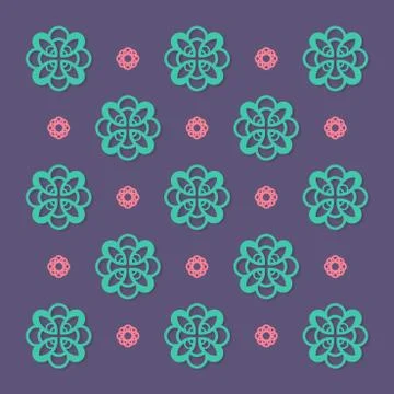 GREEN CLASSIC FLORA PATTERN Stock Illustration
