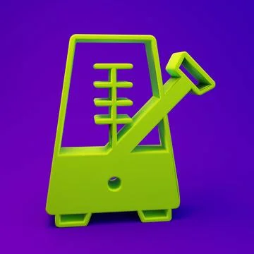 Green Classic Metronome with pendulum in motion icon isolated on purple-blu.. 스톡 일러스트