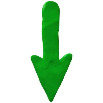 Green clay downward arrow vector element Stock Illustration