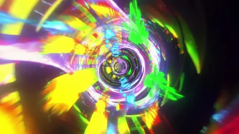 Green Clean Digital Ring Tunnel VJ Loop Stock Footage 330009382
