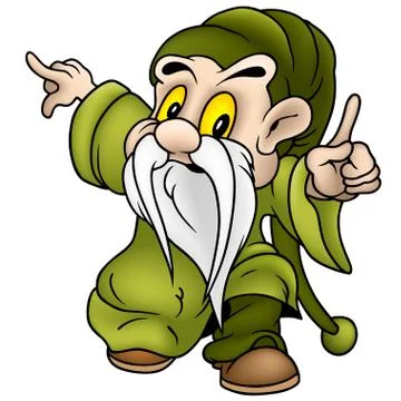Green Clever Sprite Stock Illustration