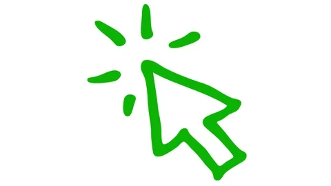 Green click icon ray white Stock Footage 255208982