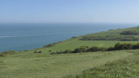 A green cliff on a seaside. Stock Footage 112825240