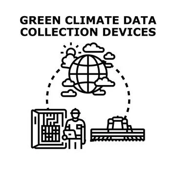 Green climate data collecting for global environmental monitoring Stockillustratie