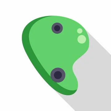Green climbing hold vector icon with shadow Stock Illustration