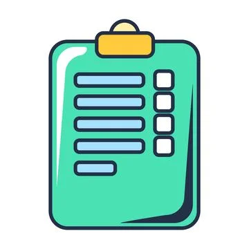 Green clipboard flat illustration Stock Illustration