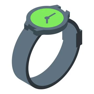 Green clock face watch showing time passing Stock Illustration
