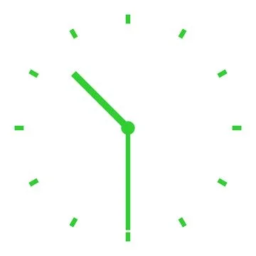 Green clock at half past ten Stock Illustration
