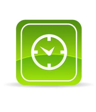 Green clock icon Stock Illustration