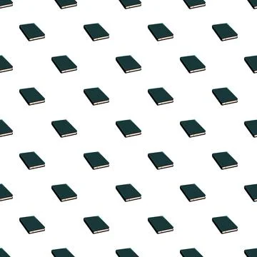 Green closed book seamless pattern repeating background Stock Illustration