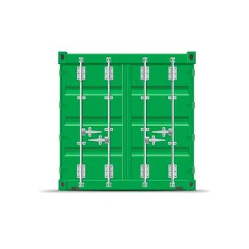 Green closed metal 3D Container for storing for Export and Import on a white 스톡 일러스트