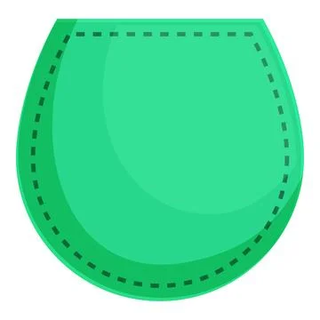 Green cloth pocket patch with stitch detail for sewing and fashion Stock Illustration