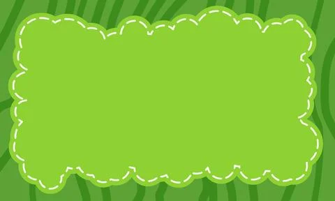 Green Cloud Border with Cute Style for Kids Notes and Posters Stock Illustration