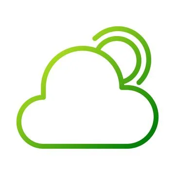 Green Cloud Computing Icon with Gradient Design Stock Illustration